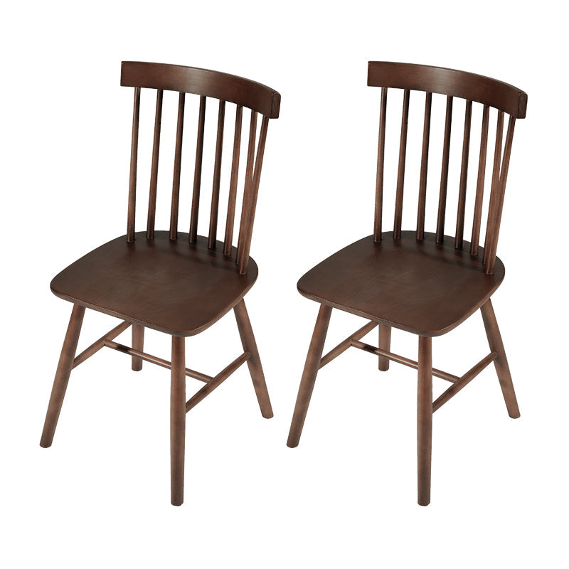 Rustic Style Armless Dining Chairs Beech Slat Back Side Chair with Wood Legs Dark Wood 2 Piece Set Clearhalo ' kitchen&dining_furn' 'Dining Chairs' 'Dining Tables & Seating' 'dining_chair' 'furn' 'furn_dining_chair' 'Furniture' 'furniture_dining_chair' 'Kitchen & Dining Furniture' 'kitchen' 3756043