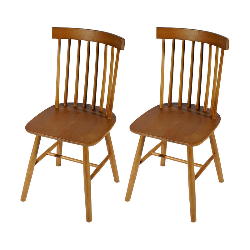 Rustic Style Armless Dining Chairs Beech Slat Back Side Chair with Wood Legs Light Wood 2 Piece Set Clearhalo ' kitchen&dining_furn' 'Dining Chairs' 'Dining Tables & Seating' 'dining_chair' 'furn' 'furn_dining_chair' 'Furniture' 'furniture_dining_chair' 'Kitchen & Dining Furniture' 'kitchen' 3756048