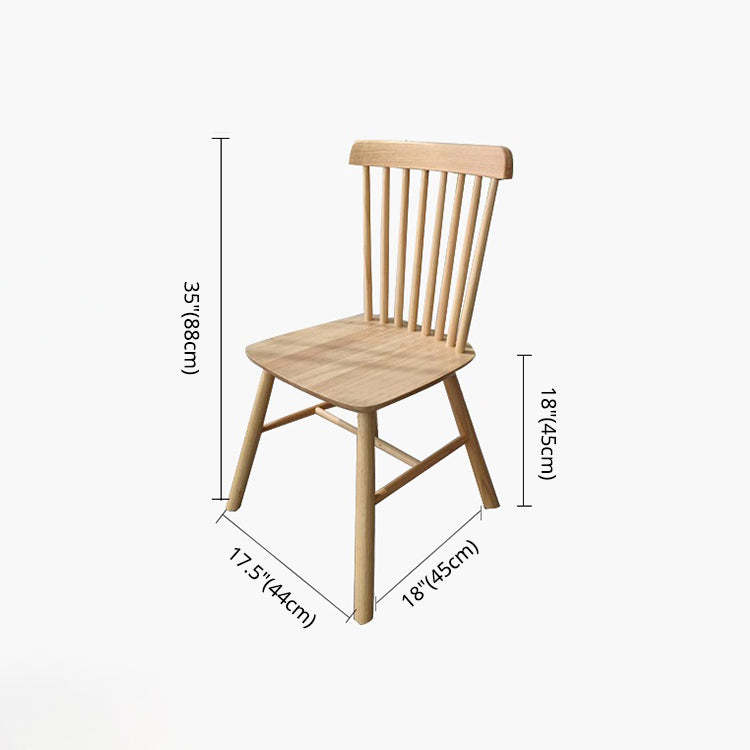 Rustic Style Armless Dining Chairs Beech Slat Back Side Chair with Wood Legs Clearhalo ' kitchen&dining_furn' 'Dining Chairs' 'Dining Tables & Seating' 'dining_chair' 'furn' 'furn_dining_chair' 'Furniture' 'furniture_dining_chair' 'Kitchen & Dining Furniture' 'kitchen' 3756051