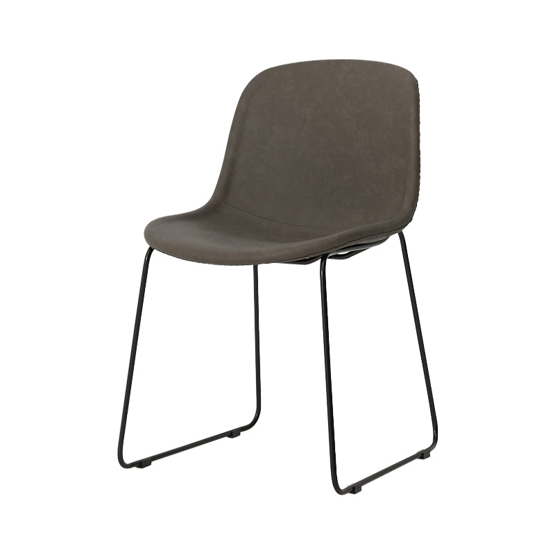 Modern Metal Dining Room Chairs PU Leather Dining Armless Chairs for Home Use Dark Gray 1 Piece Clearhalo ' kitchen&dining_furn' 'Dining Chairs' 'Dining Tables & Seating' 'dining_chair' 'furn' 'furn_dining_chair' 'Furniture' 'furniture_dining_chair' 'Kitchen & Dining Furniture' 'kitchen' 3756055