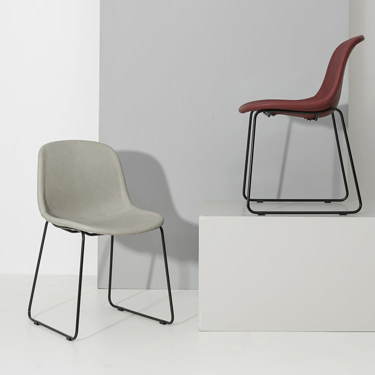 Modern Metal Dining Room Chairs PU Leather Dining Armless Chairs for Home Use Clearhalo ' kitchen&dining_furn' 'Dining Chairs' 'Dining Tables & Seating' 'dining_chair' 'furn' 'furn_dining_chair' 'Furniture' 'furniture_dining_chair' 'Kitchen & Dining Furniture' 'kitchen' 3756059