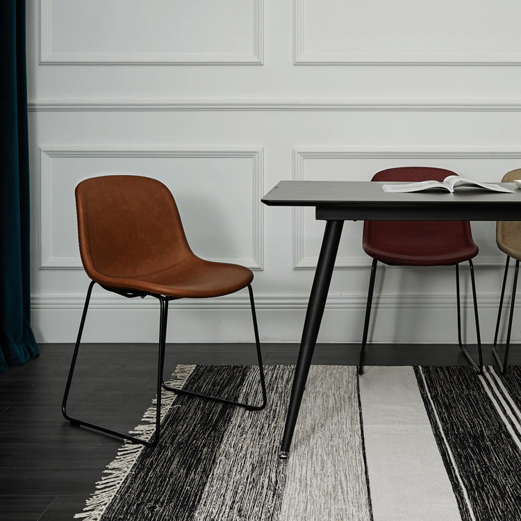 Modern Metal Dining Room Chairs PU Leather Dining Armless Chairs for Home Use Clearhalo ' kitchen&dining_furn' 'Dining Chairs' 'Dining Tables & Seating' 'dining_chair' 'furn' 'furn_dining_chair' 'Furniture' 'furniture_dining_chair' 'Kitchen & Dining Furniture' 'kitchen' 3756076