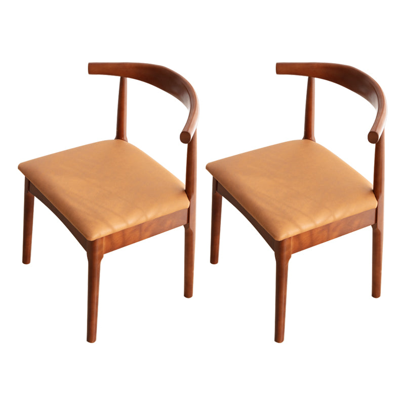 Scandinavian Home Side Chair Open Back Wood Upholstered Dining Room Chair Khaki 2 Piece Set Walnut Clearhalo ' kitchen&dining_furn' 'Dining Chairs' 'Dining Tables & Seating' 'dining_chair' 'furn' 'furn_dining_chair' 'Furniture' 'furniture_dining_chair' 'Kitchen & Dining Furniture' 'kitchen' 3756083