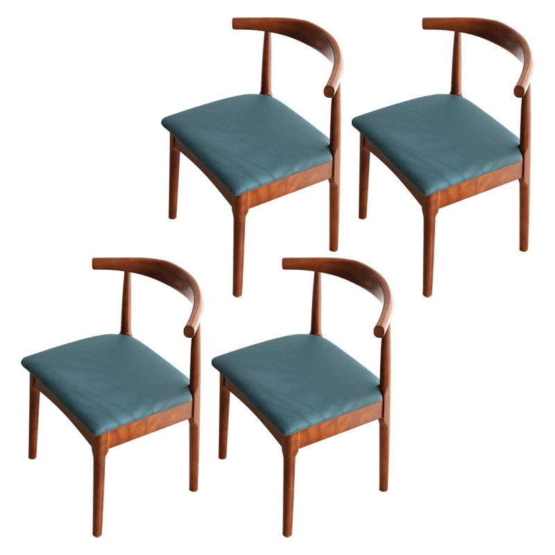 Scandinavian Home Side Chair Open Back Wood Upholstered Dining Room Chair Lake Blue 4 Piece Set Walnut Clearhalo ' kitchen&dining_furn' 'Dining Chairs' 'Dining Tables & Seating' 'dining_chair' 'furn' 'furn_dining_chair' 'Furniture' 'furniture_dining_chair' 'Kitchen & Dining Furniture' 'kitchen' 3756090