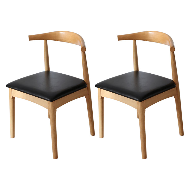 Scandinavian Home Side Chair Open Back Wood Upholstered Dining Room Chair Black 2 Piece Set Natural Wood Clearhalo ' kitchen&dining_furn' 'Dining Chairs' 'Dining Tables & Seating' 'dining_chair' 'furn' 'furn_dining_chair' 'Furniture' 'furniture_dining_chair' 'Kitchen & Dining Furniture' 'kitchen' 3756095