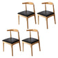 Scandinavian Home Side Chair Open Back Wood Upholstered Dining Room Chair Black 4 Piece Set Natural Wood Clearhalo ' kitchen&dining_furn' 'Dining Chairs' 'Dining Tables & Seating' 'dining_chair' 'furn' 'furn_dining_chair' 'Furniture' 'furniture_dining_chair' 'Kitchen & Dining Furniture' 'kitchen' 3756097