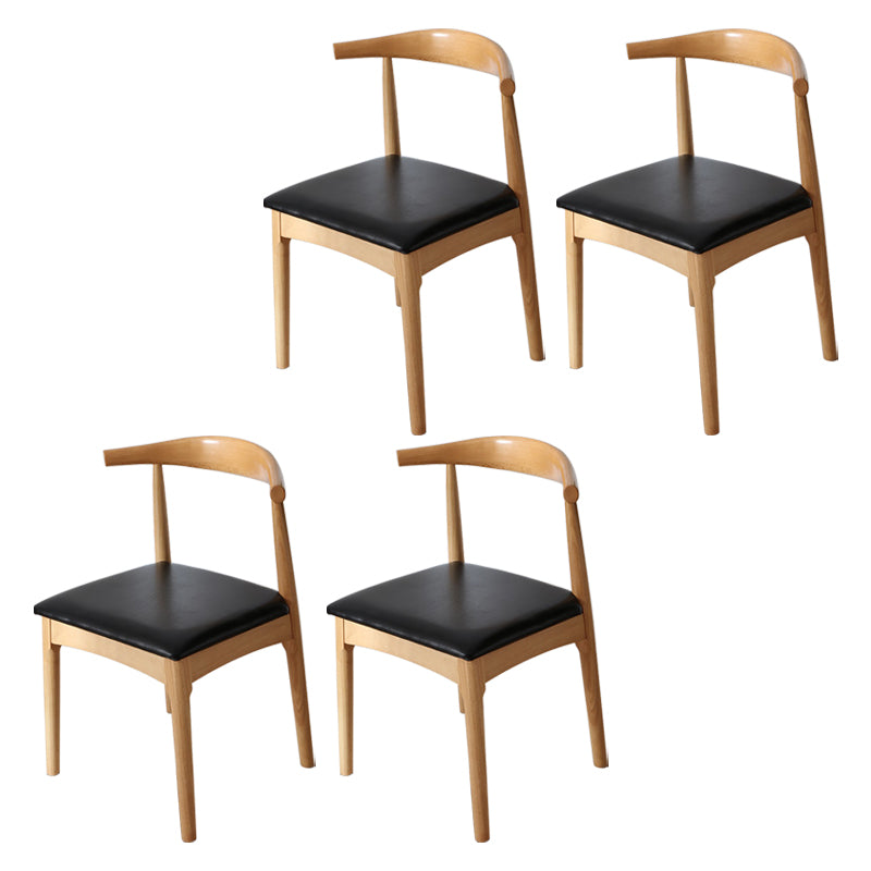 Scandinavian Home Side Chair Open Back Wood Upholstered Dining Room Chair Black 4 Piece Set Natural Wood Clearhalo ' kitchen&dining_furn' 'Dining Chairs' 'Dining Tables & Seating' 'dining_chair' 'furn' 'furn_dining_chair' 'Furniture' 'furniture_dining_chair' 'Kitchen & Dining Furniture' 'kitchen' 3756097