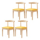 Scandinavian Home Side Chair Open Back Wood Upholstered Dining Room Chair Yellow 4 Piece Set Natural Wood Clearhalo ' kitchen&dining_furn' 'Dining Chairs' 'Dining Tables & Seating' 'dining_chair' 'furn' 'furn_dining_chair' 'Furniture' 'furniture_dining_chair' 'Kitchen & Dining Furniture' 'kitchen' 3756112