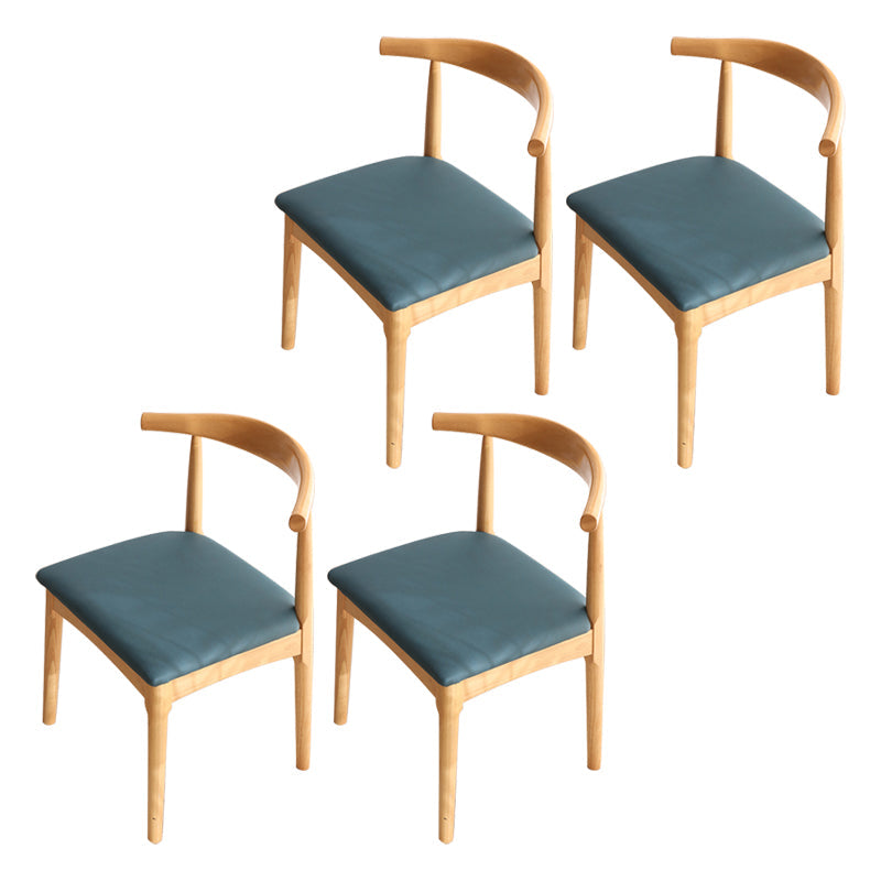 Scandinavian Home Side Chair Open Back Wood Upholstered Dining Room Chair Lake Blue 4 Piece Set Natural Wood Clearhalo ' kitchen&dining_furn' 'Dining Chairs' 'Dining Tables & Seating' 'dining_chair' 'furn' 'furn_dining_chair' 'Furniture' 'furniture_dining_chair' 'Kitchen & Dining Furniture' 'kitchen' 3756115