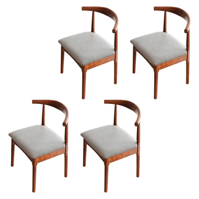 Scandinavian Home Side Chair Open Back Wood Upholstered Dining Room Chair Grey 4 Piece Set Walnut Clearhalo ' kitchen&dining_furn' 'Dining Chairs' 'Dining Tables & Seating' 'dining_chair' 'furn' 'furn_dining_chair' 'Furniture' 'furniture_dining_chair' 'Kitchen & Dining Furniture' 'kitchen' 3756118