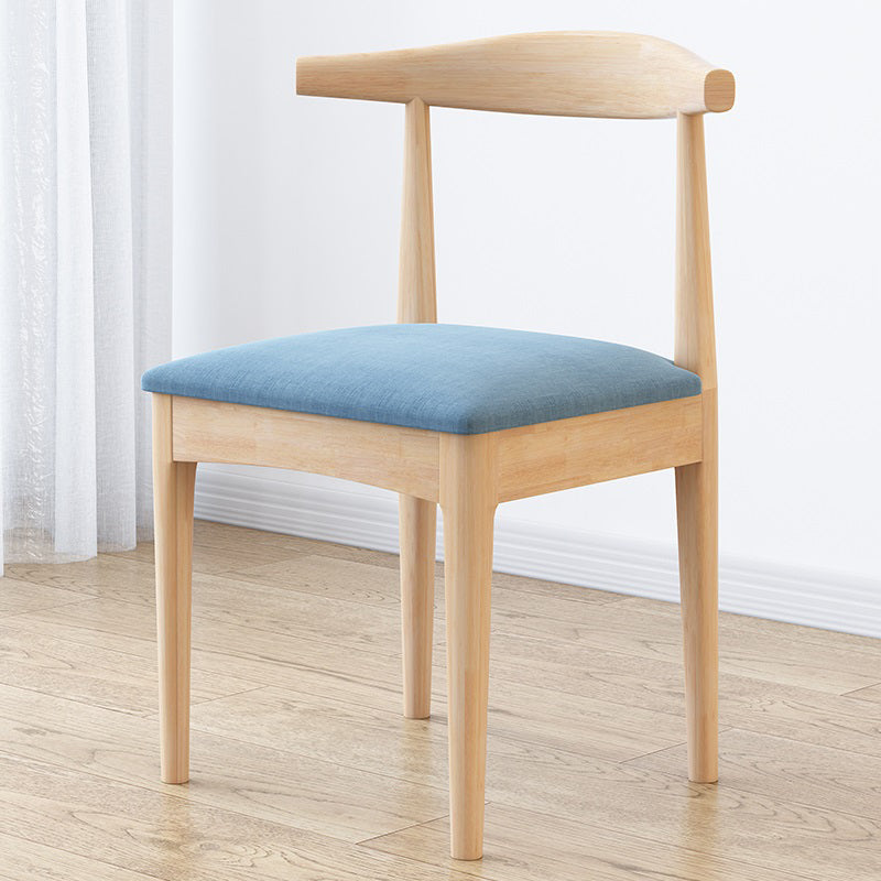 Scandinavian Home Side Chair Open Back Wood Upholstered Dining Room Chair Blue 1 Piece Natural Wood Clearhalo ' kitchen&dining_furn' 'Dining Chairs' 'Dining Tables & Seating' 'dining_chair' 'furn' 'furn_dining_chair' 'Furniture' 'furniture_dining_chair' 'Kitchen & Dining Furniture' 'kitchen' 3756119