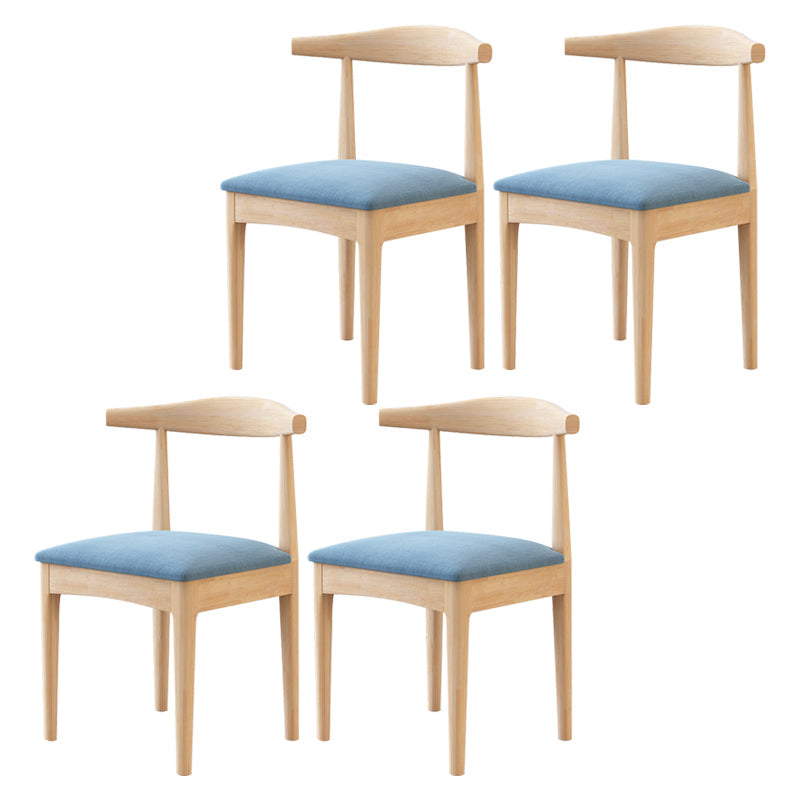 Scandinavian Home Side Chair Open Back Wood Upholstered Dining Room Chair Blue 4 Piece Set Natural Wood Clearhalo ' kitchen&dining_furn' 'Dining Chairs' 'Dining Tables & Seating' 'dining_chair' 'furn' 'furn_dining_chair' 'Furniture' 'furniture_dining_chair' 'Kitchen & Dining Furniture' 'kitchen' 3756121
