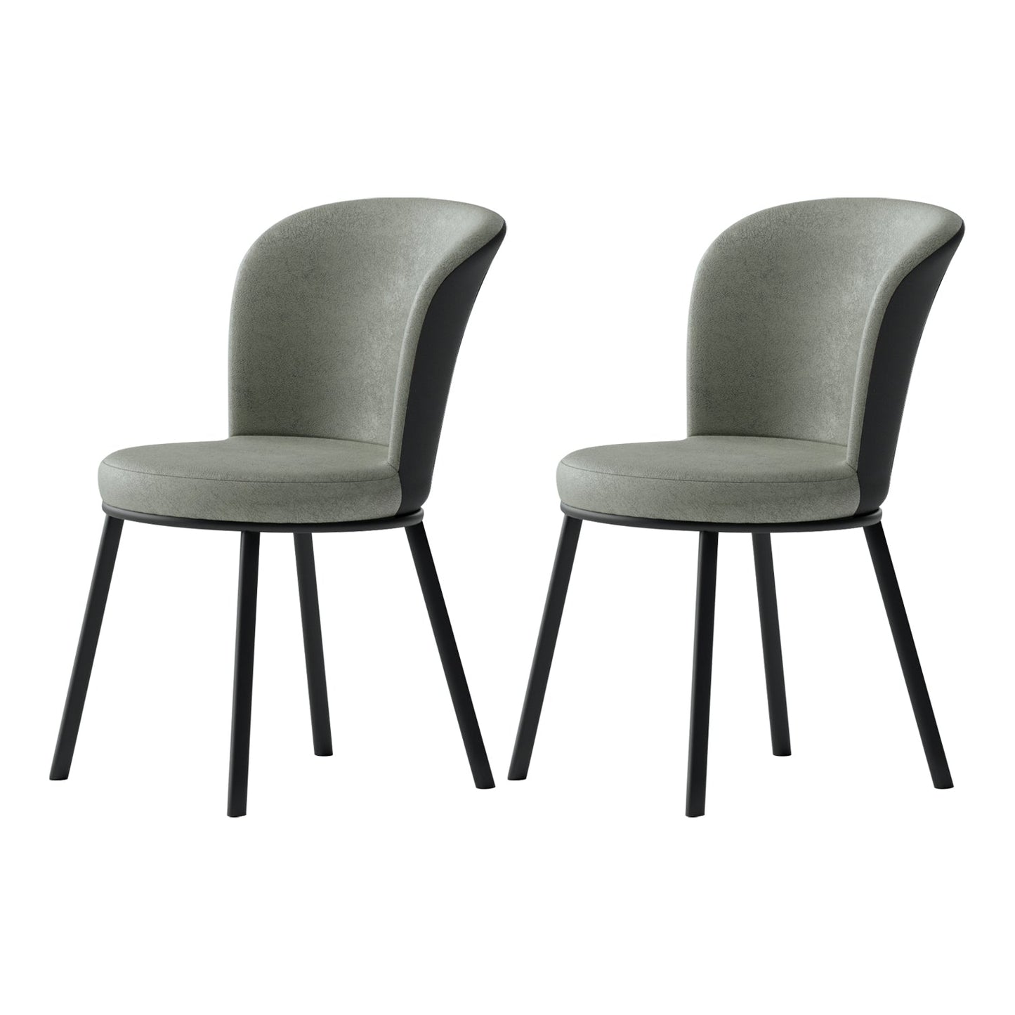Contemporary Leathaire Restaurant Arm Chair Matte Finish Open Dining Chair Light Gray 2 Piece Set Clearhalo ' kitchen&dining_furn' 'Dining Chairs' 'Dining Tables & Seating' 'dining_chair' 'furn' 'furn_dining_chair' 'Furniture' 'furniture_dining_chair' 'Kitchen & Dining Furniture' 'kitchen' 3756125