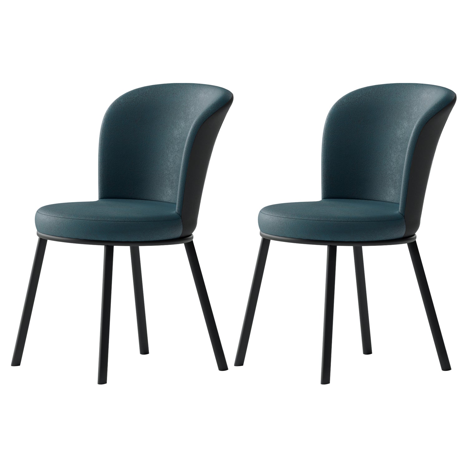 Contemporary Leathaire Restaurant Arm Chair Matte Finish Open Dining Chair Blue 2 Piece Set Clearhalo ' kitchen&dining_furn' 'Dining Chairs' 'Dining Tables & Seating' 'dining_chair' 'furn' 'furn_dining_chair' 'Furniture' 'furniture_dining_chair' 'Kitchen & Dining Furniture' 'kitchen' 3756136