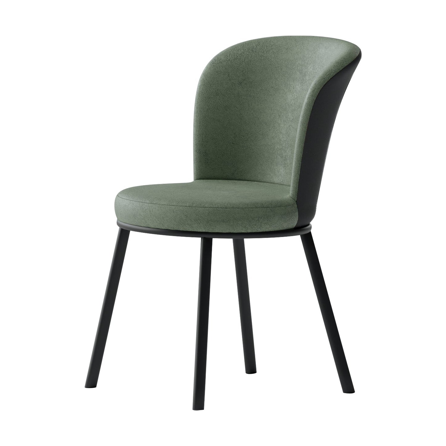 Contemporary Leathaire Restaurant Arm Chair Matte Finish Open Dining Chair Green 1 Piece Clearhalo ' kitchen&dining_furn' 'Dining Chairs' 'Dining Tables & Seating' 'dining_chair' 'furn' 'furn_dining_chair' 'Furniture' 'furniture_dining_chair' 'Kitchen & Dining Furniture' 'kitchen' 3756141