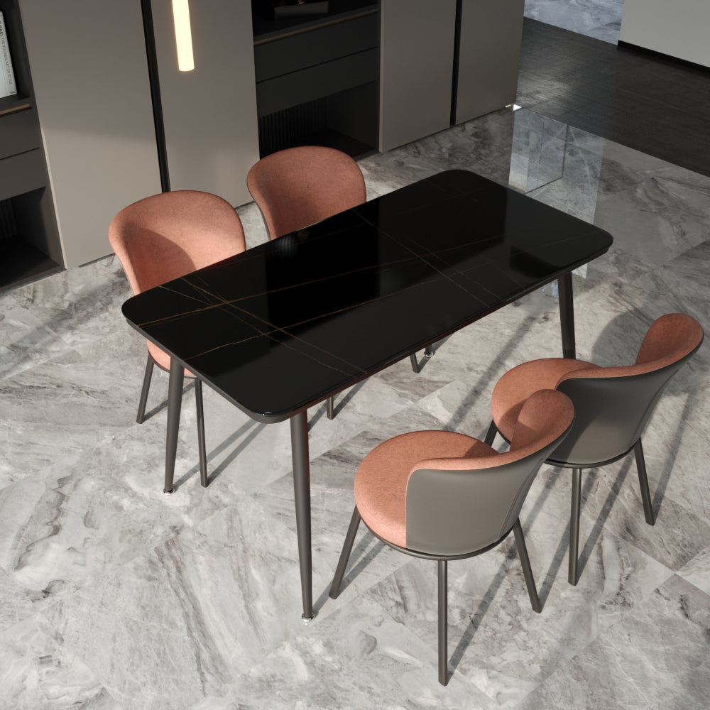 Contemporary Leathaire Restaurant Arm Chair Matte Finish Open Dining Chair Clearhalo ' kitchen&dining_furn' 'Dining Chairs' 'Dining Tables & Seating' 'dining_chair' 'furn' 'furn_dining_chair' 'Furniture' 'furniture_dining_chair' 'Kitchen & Dining Furniture' 'kitchen' 3756146