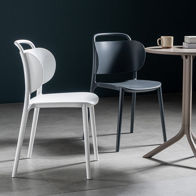 Contemporary Plastic Dining Armless Chair Open Back Dining Side Chair for Kitchen Clearhalo ' kitchen&dining_furn' 'Dining Chairs' 'Dining Tables & Seating' 'dining_chair' 'furn' 'furn_dining_chair' 'Furniture' 'furniture_dining_chair' 'Kitchen & Dining Furniture' 'kitchen' 3756154