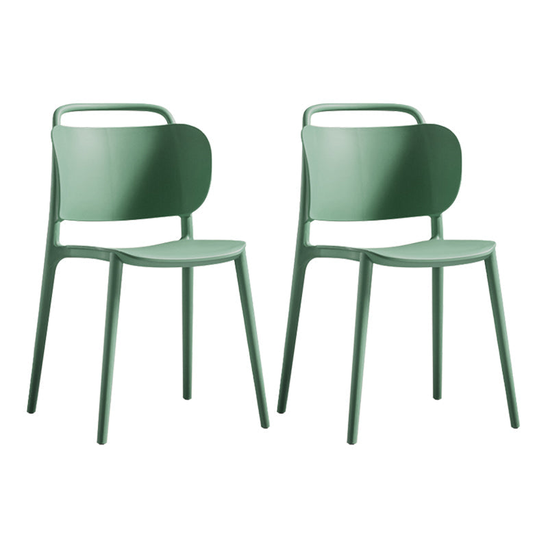 Contemporary Plastic Dining Armless Chair Open Back Dining Side Chair for Kitchen Green 2 Piece Set Clearhalo ' kitchen&dining_furn' 'Dining Chairs' 'Dining Tables & Seating' 'dining_chair' 'furn' 'furn_dining_chair' 'Furniture' 'furniture_dining_chair' 'Kitchen & Dining Furniture' 'kitchen' 3756155