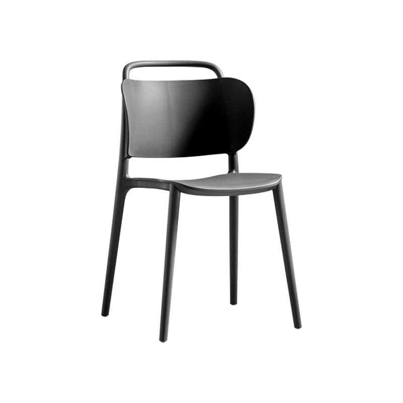 Contemporary Plastic Dining Armless Chair Open Back Dining Side Chair for Kitchen Black-Gray 1 Piece Clearhalo ' kitchen&dining_furn' 'Dining Chairs' 'Dining Tables & Seating' 'dining_chair' 'furn' 'furn_dining_chair' 'Furniture' 'furniture_dining_chair' 'Kitchen & Dining Furniture' 'kitchen' 3756158