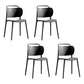 Contemporary Plastic Dining Armless Chair Open Back Dining Side Chair for Kitchen Black-Gray 4 Piece Set Clearhalo ' kitchen&dining_furn' 'Dining Chairs' 'Dining Tables & Seating' 'dining_chair' 'furn' 'furn_dining_chair' 'Furniture' 'furniture_dining_chair' 'Kitchen & Dining Furniture' 'kitchen' 3756163