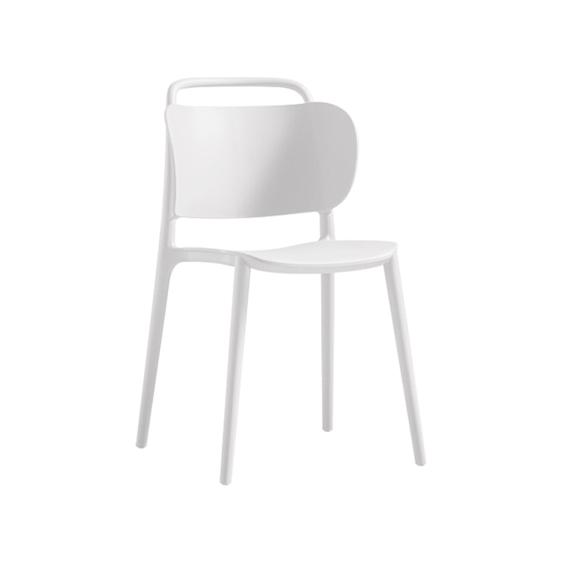 Contemporary Plastic Dining Armless Chair Open Back Dining Side Chair for Kitchen White 1 Piece Clearhalo ' kitchen&dining_furn' 'Dining Chairs' 'Dining Tables & Seating' 'dining_chair' 'furn' 'furn_dining_chair' 'Furniture' 'furniture_dining_chair' 'Kitchen & Dining Furniture' 'kitchen' 3756164