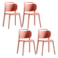 Contemporary Plastic Dining Armless Chair Open Back Dining Side Chair for Kitchen Brick Red 4 Piece Set Clearhalo ' kitchen&dining_furn' 'Dining Chairs' 'Dining Tables & Seating' 'dining_chair' 'furn' 'furn_dining_chair' 'Furniture' 'furniture_dining_chair' 'Kitchen & Dining Furniture' 'kitchen' 3756172