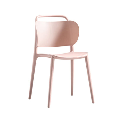 Contemporary Plastic Dining Armless Chair Open Back Dining Side Chair for Kitchen Light Pink 1 Piece Clearhalo ' kitchen&dining_furn' 'Dining Chairs' 'Dining Tables & Seating' 'dining_chair' 'furn' 'furn_dining_chair' 'Furniture' 'furniture_dining_chair' 'Kitchen & Dining Furniture' 'kitchen' 3756174
