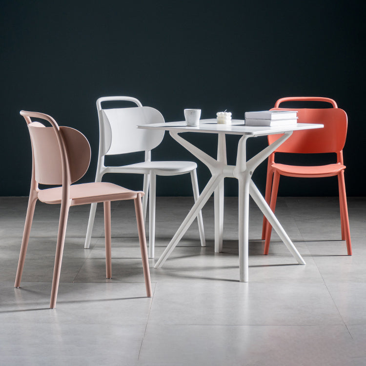 Contemporary Plastic Dining Armless Chair Open Back Dining Side Chair for Kitchen Clearhalo ' kitchen&dining_furn' 'Dining Chairs' 'Dining Tables & Seating' 'dining_chair' 'furn' 'furn_dining_chair' 'Furniture' 'furniture_dining_chair' 'Kitchen & Dining Furniture' 'kitchen' 3756175