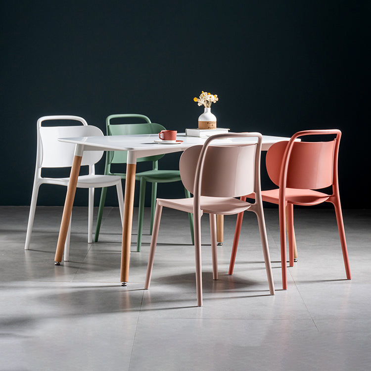 Contemporary Plastic Dining Armless Chair Open Back Dining Side Chair for Kitchen Clearhalo ' kitchen&dining_furn' 'Dining Chairs' 'Dining Tables & Seating' 'dining_chair' 'furn' 'furn_dining_chair' 'Furniture' 'furniture_dining_chair' 'Kitchen & Dining Furniture' 'kitchen' 3756179