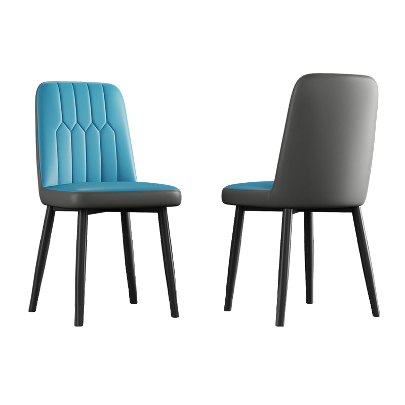 Contemporary Metal Dining Room Chairs PU Leather Dining Armless Chairs Clearhalo ' kitchen&dining_furn' 'Dining Chairs' 'Dining Tables & Seating' 'dining_chair' 'furn' 'furn_dining_chair' 'Furniture' 'furniture_dining_chair' 'Kitchen & Dining Furniture' 'kitchen' 3756181