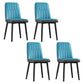 Contemporary Metal Dining Room Chairs PU Leather Dining Armless Chairs Blue-Gray 4 Piece Set Black Clearhalo ' kitchen&dining_furn' 'Dining Chairs' 'Dining Tables & Seating' 'dining_chair' 'furn' 'furn_dining_chair' 'Furniture' 'furniture_dining_chair' 'Kitchen & Dining Furniture' 'kitchen' 3756186