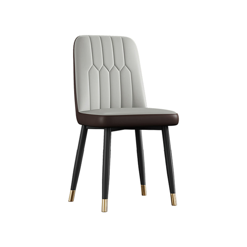 Contemporary Metal Dining Room Chairs PU Leather Dining Armless Chairs Gray Coffee 1 Piece Brass Gold Clearhalo ' kitchen&dining_furn' 'Dining Chairs' 'Dining Tables & Seating' 'dining_chair' 'furn' 'furn_dining_chair' 'Furniture' 'furniture_dining_chair' 'Kitchen & Dining Furniture' 'kitchen' 3756187