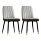 Contemporary Metal Dining Room Chairs PU Leather Dining Armless Chairs Gray Coffee 2 Piece Set Brass Gold Clearhalo ' kitchen&dining_furn' 'Dining Chairs' 'Dining Tables & Seating' 'dining_chair' 'furn' 'furn_dining_chair' 'Furniture' 'furniture_dining_chair' 'Kitchen & Dining Furniture' 'kitchen' 3756189