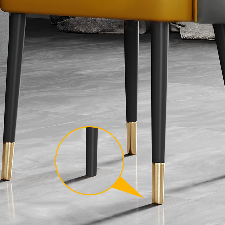 Contemporary Metal Dining Room Chairs PU Leather Dining Armless Chairs Clearhalo ' kitchen&dining_furn' 'Dining Chairs' 'Dining Tables & Seating' 'dining_chair' 'furn' 'furn_dining_chair' 'Furniture' 'furniture_dining_chair' 'Kitchen & Dining Furniture' 'kitchen' 3756191