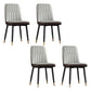 Contemporary Metal Dining Room Chairs PU Leather Dining Armless Chairs Gray Coffee 4 Piece Set Brass Gold Clearhalo ' kitchen&dining_furn' 'Dining Chairs' 'Dining Tables & Seating' 'dining_chair' 'furn' 'furn_dining_chair' 'Furniture' 'furniture_dining_chair' 'Kitchen & Dining Furniture' 'kitchen' 3756192