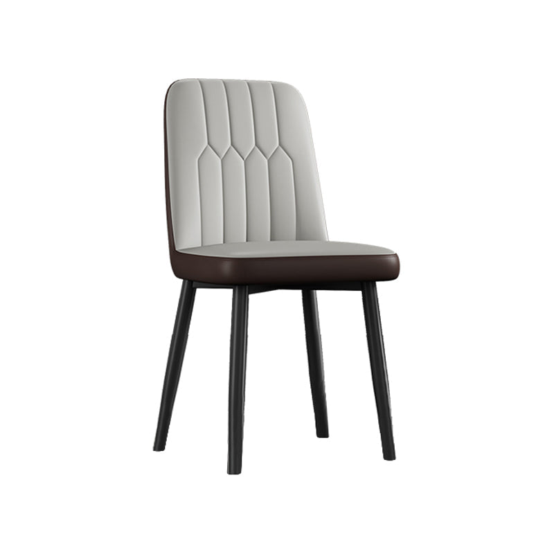 Contemporary Metal Dining Room Chairs PU Leather Dining Armless Chairs Gray Coffee 1 Piece Black Clearhalo ' kitchen&dining_furn' 'Dining Chairs' 'Dining Tables & Seating' 'dining_chair' 'furn' 'furn_dining_chair' 'Furniture' 'furniture_dining_chair' 'Kitchen & Dining Furniture' 'kitchen' 3756201