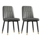 Contemporary Metal Dining Room Chairs PU Leather Dining Armless Chairs Dark Gray 2 Piece Set Brass Gold Clearhalo ' kitchen&dining_furn' 'Dining Chairs' 'Dining Tables & Seating' 'dining_chair' 'furn' 'furn_dining_chair' 'Furniture' 'furniture_dining_chair' 'Kitchen & Dining Furniture' 'kitchen' 3756208