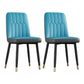 Contemporary Metal Dining Room Chairs PU Leather Dining Armless Chairs Blue-Gray 2 Piece Set Brass Gold Clearhalo ' kitchen&dining_furn' 'Dining Chairs' 'Dining Tables & Seating' 'dining_chair' 'furn' 'furn_dining_chair' 'Furniture' 'furniture_dining_chair' 'Kitchen & Dining Furniture' 'kitchen' 3756211