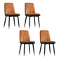 Contemporary Metal Dining Room Chairs PU Leather Dining Armless Chairs Orange 4 Piece Set Brass Gold Clearhalo ' kitchen&dining_furn' 'Dining Chairs' 'Dining Tables & Seating' 'dining_chair' 'furn' 'furn_dining_chair' 'Furniture' 'furniture_dining_chair' 'Kitchen & Dining Furniture' 'kitchen' 3756214