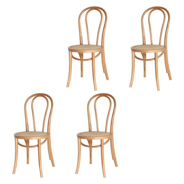 Contemporary Style Beech Wood Chairs Windsor Back Side Kitchen Dining Chair Wood Wicker & Rattan 4 Piece Set Clearhalo ' kitchen&dining_furn' 'Dining Chairs' 'Dining Tables & Seating' 'dining_chair' 'furn' 'furn_dining_chair' 'Furniture' 'furniture_dining_chair' 'Kitchen & Dining Furniture' 'kitchen' 3756225