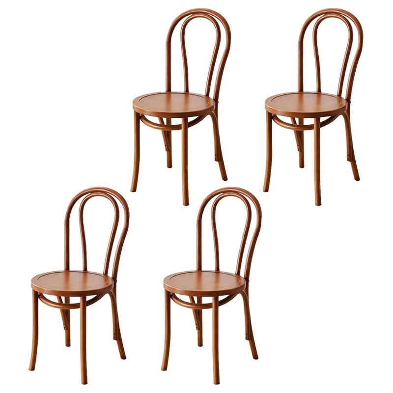 Contemporary Style Beech Wood Chairs Windsor Back Side Kitchen Dining Chair Walnut Wood 4 Piece Set Clearhalo ' kitchen&dining_furn' 'Dining Chairs' 'Dining Tables & Seating' 'dining_chair' 'furn' 'furn_dining_chair' 'Furniture' 'furniture_dining_chair' 'Kitchen & Dining Furniture' 'kitchen' 3756231