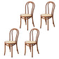 Contemporary Style Beech Wood Chairs Windsor Back Side Kitchen Dining Chair Walnut Wicker & Rattan 4 Piece Set Clearhalo ' kitchen&dining_furn' 'Dining Chairs' 'Dining Tables & Seating' 'dining_chair' 'furn' 'furn_dining_chair' 'Furniture' 'furniture_dining_chair' 'Kitchen & Dining Furniture' 'kitchen' 3756238