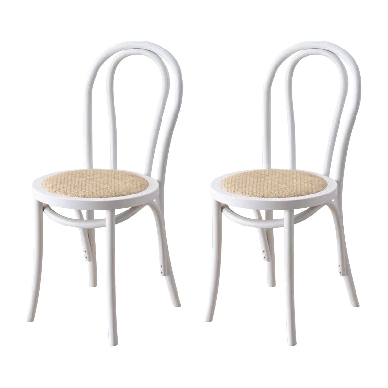 Contemporary Style Beech Wood Chairs Windsor Back Side Kitchen Dining Chair Cream Wicker & Rattan 2 Piece Set Clearhalo ' kitchen&dining_furn' 'Dining Chairs' 'Dining Tables & Seating' 'dining_chair' 'furn' 'furn_dining_chair' 'Furniture' 'furniture_dining_chair' 'Kitchen & Dining Furniture' 'kitchen' 3756240