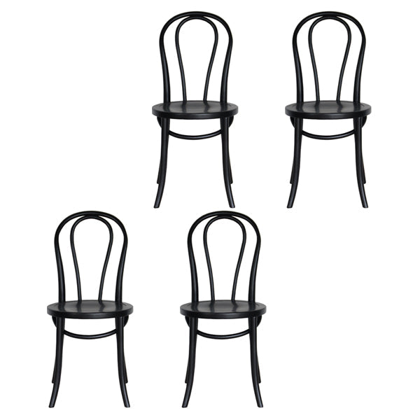 Contemporary Style Beech Wood Chairs Windsor Back Side Kitchen Dining Chair Black Wood 4 Piece Set Clearhalo ' kitchen&dining_furn' 'Dining Chairs' 'Dining Tables & Seating' 'dining_chair' 'furn' 'furn_dining_chair' 'Furniture' 'furniture_dining_chair' 'Kitchen & Dining Furniture' 'kitchen' 3756244