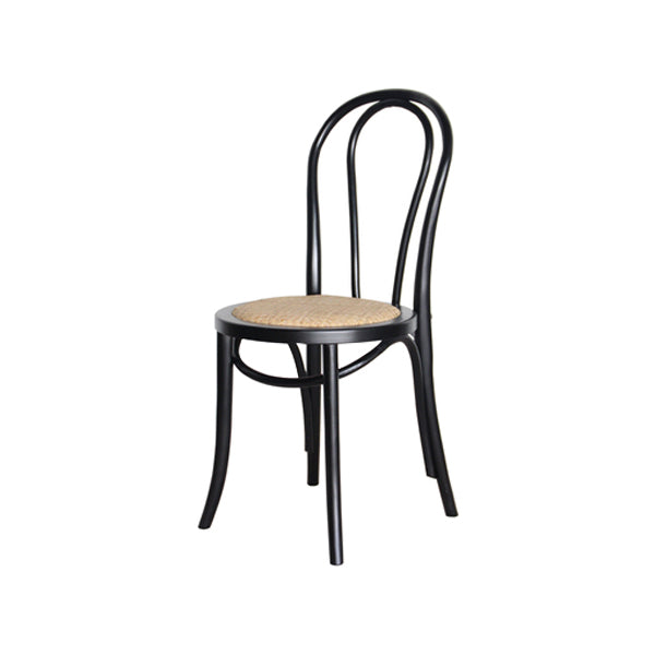 Contemporary Style Beech Wood Chairs Windsor Back Side Kitchen Dining Chair Black Wicker & Rattan 1 Piece Clearhalo ' kitchen&dining_furn' 'Dining Chairs' 'Dining Tables & Seating' 'dining_chair' 'furn' 'furn_dining_chair' 'Furniture' 'furniture_dining_chair' 'Kitchen & Dining Furniture' 'kitchen' 3756245