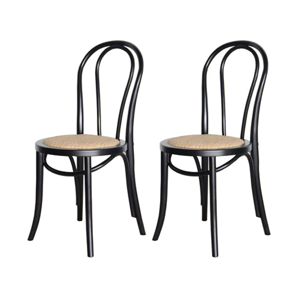 Contemporary Style Beech Wood Chairs Windsor Back Side Kitchen Dining Chair Black Wicker & Rattan 2 Piece Set Clearhalo ' kitchen&dining_furn' 'Dining Chairs' 'Dining Tables & Seating' 'dining_chair' 'furn' 'furn_dining_chair' 'Furniture' 'furniture_dining_chair' 'Kitchen & Dining Furniture' 'kitchen' 3756246