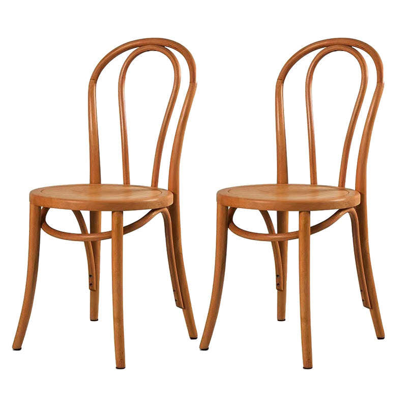 Contemporary Style Beech Wood Chairs Windsor Back Side Kitchen Dining Chair Deep Tan Wood 2 Piece Set Clearhalo ' kitchen&dining_furn' 'Dining Chairs' 'Dining Tables & Seating' 'dining_chair' 'furn' 'furn_dining_chair' 'Furniture' 'furniture_dining_chair' 'Kitchen & Dining Furniture' 'kitchen' 3756249