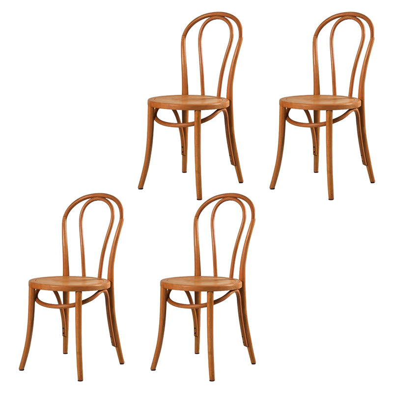 Contemporary Style Beech Wood Chairs Windsor Back Side Kitchen Dining Chair Deep Tan Wood 4 Piece Set Clearhalo ' kitchen&dining_furn' 'Dining Chairs' 'Dining Tables & Seating' 'dining_chair' 'furn' 'furn_dining_chair' 'Furniture' 'furniture_dining_chair' 'Kitchen & Dining Furniture' 'kitchen' 3756250