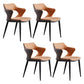 Contemporary Faux Leather Arm Chair Matte Finish Open Back Dining Chair Orange 4 Piece Set Clearhalo ' kitchen&dining_furn' 'Dining Chairs' 'Dining Tables & Seating' 'dining_chair' 'furn' 'furn_dining_chair' 'Furniture' 'furniture_dining_chair' 'Kitchen & Dining Furniture' 'kitchen' 3756259