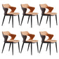 Contemporary Faux Leather Arm Chair Matte Finish Open Back Dining Chair Orange 6 Piece Set Clearhalo ' kitchen&dining_furn' 'Dining Chairs' 'Dining Tables & Seating' 'dining_chair' 'furn' 'furn_dining_chair' 'Furniture' 'furniture_dining_chair' 'Kitchen & Dining Furniture' 'kitchen' 3756262